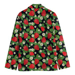 Strawberry And Flower Pattern Print Men's Blazer