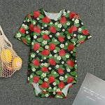 Strawberry And Flower Pattern Print Men's Bodysuit