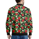 Strawberry And Flower Pattern Print Men's Bomber Jacket