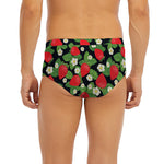 Strawberry And Flower Pattern Print Men's Briefs