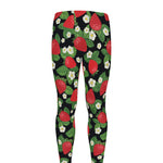 Strawberry And Flower Pattern Print Men's leggings