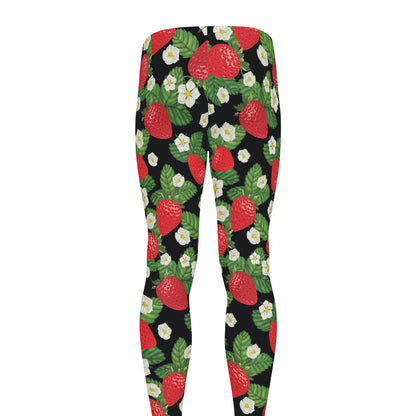 Strawberry And Flower Pattern Print Men's leggings