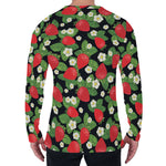 Strawberry And Flower Pattern Print Men's Long Sleeve T-Shirt