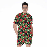 Strawberry And Flower Pattern Print Men's Rompers