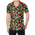 Strawberry And Flower Pattern Print Men's Shirt
