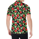 Strawberry And Flower Pattern Print Men's Shirt