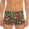 Strawberry And Flower Pattern Print Men's Short Boxer Briefs