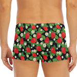 Strawberry And Flower Pattern Print Men's Short Boxer Briefs