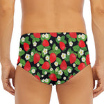 Strawberry And Flower Pattern Print Men's Triangle Swim Briefs