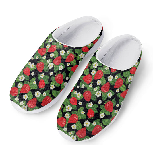 Strawberry And Flower Pattern Print Mesh Casual Shoes