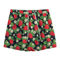 Strawberry And Flower Pattern Print Mesh Shorts
