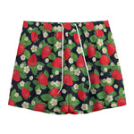 Strawberry And Flower Pattern Print Mesh Shorts
