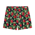 Strawberry And Flower Pattern Print Mesh Shorts