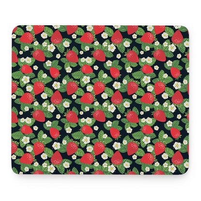 Strawberry And Flower Pattern Print Mouse Pad