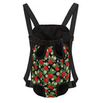 Strawberry And Flower Pattern Print Pet Carrier Backpack