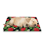Strawberry And Flower Pattern Print Pet Cooling Mat Cover