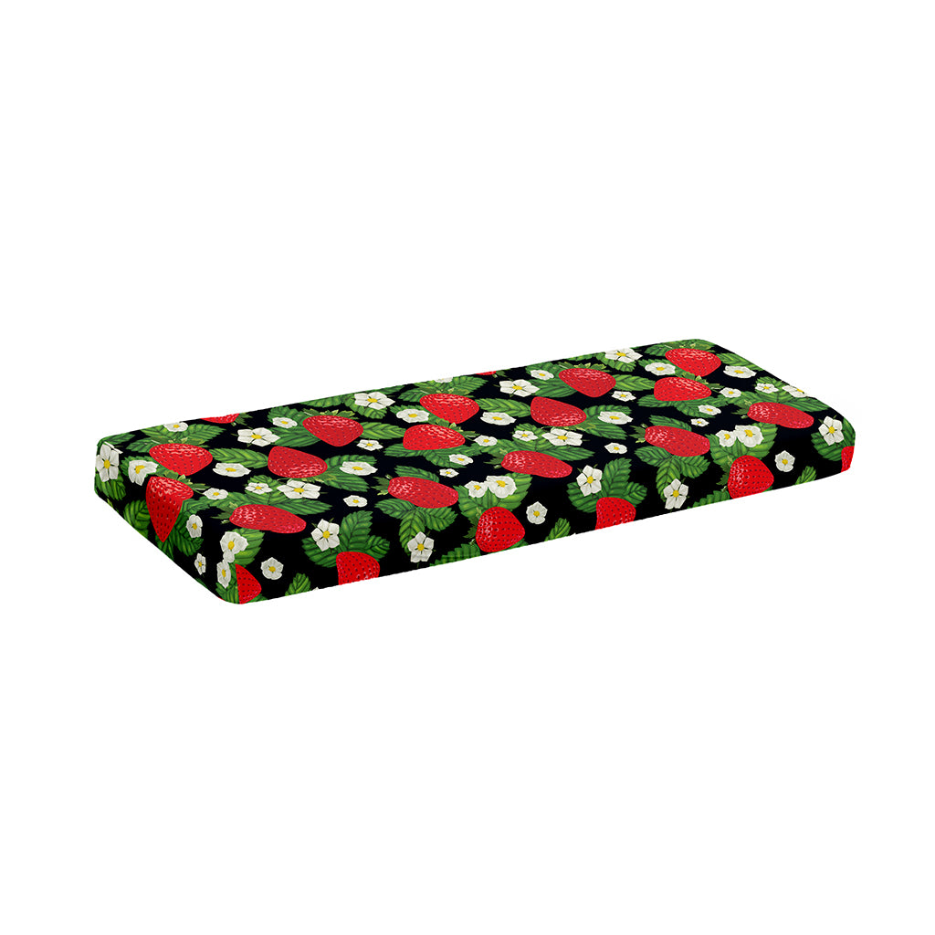 Strawberry And Flower Pattern Print Piano Keyboard Cover