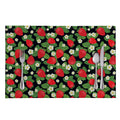 Strawberry And Flower Pattern Print Placemat