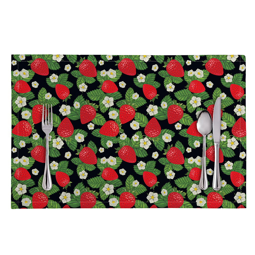 Strawberry And Flower Pattern Print Placemat