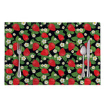 Strawberry And Flower Pattern Print Placemat