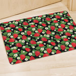 Strawberry And Flower Pattern Print Polyester Doormat