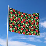 Strawberry And Flower Pattern Print Polyester Flag