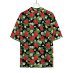 Strawberry And Flower Pattern Print Rayon Hawaiian Shirt