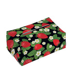 Strawberry And Flower Pattern Print Rectangle Tissue Box Cover