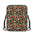 Strawberry And Flower Pattern Print Rectangular Crossbody Bag