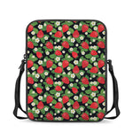 Strawberry And Flower Pattern Print Rectangular Crossbody Bag