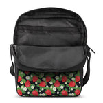 Strawberry And Flower Pattern Print Rectangular Crossbody Bag