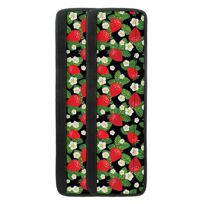 Strawberry And Flower Pattern Print Refrigerator Handle Covers