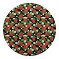 Strawberry And Flower Pattern Print Round Blanket