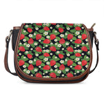 Strawberry And Flower Pattern Print Saddle Bag