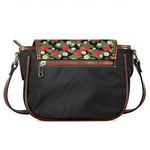 Strawberry And Flower Pattern Print Saddle Bag