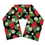 Strawberry And Flower Pattern Print Scarf