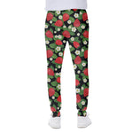 Strawberry And Flower Pattern Print Scuba Joggers