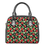 Strawberry And Flower Pattern Print Shoulder Handbag