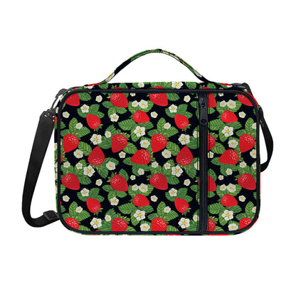 Strawberry And Flower Pattern Print Shoulder Strap Bible Bag