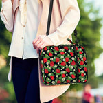 Strawberry And Flower Pattern Print Shoulder Strap Bible Bag