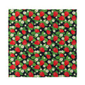 Strawberry And Flower Pattern Print Silk Bandana