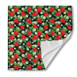 Strawberry And Flower Pattern Print Silk Bandana