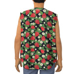 Strawberry And Flower Pattern Print Sleeveless Baseball Jersey