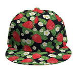 Strawberry And Flower Pattern Print Snapback Cap