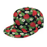 Strawberry And Flower Pattern Print Snapback Cap