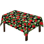 Strawberry And Flower Pattern Print Tablecloth