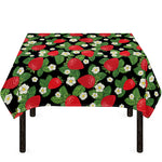 Strawberry And Flower Pattern Print Tablecloth