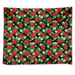 Strawberry And Flower Pattern Print Tapestry