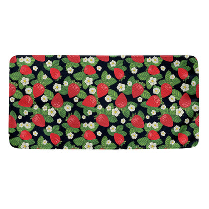 Strawberry And Flower Pattern Print Towel