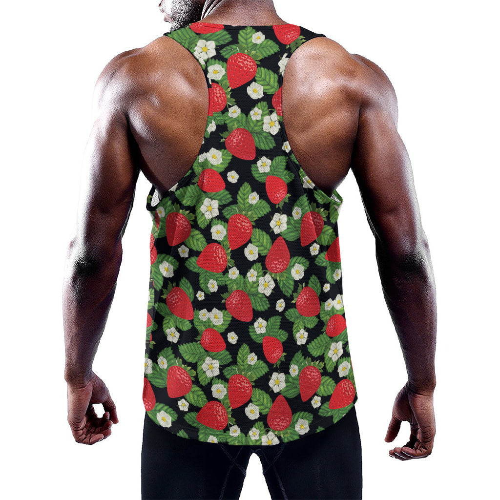 Strawberry And Flower Pattern Print Training Tank Top